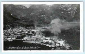 RPPC  OCEAN FALLS, British Columbia Canada ~ AERIAL VIEW Gowen Sutton Postcard