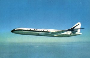 VINTAGE POSTCARD AIR FRANCE CARAVELLE WORLD'S FIRST MEDIUM-RANGE PURE JET 500MPH