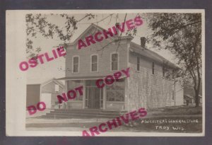 Troy WISCONSIN RPPC 1913 GENERAL STORE P. Webster nr Eagle Burlington Delavan WI