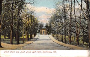 Band Stand, Mall, Druid Hill Park Baltimore, Maryland MD Postcards