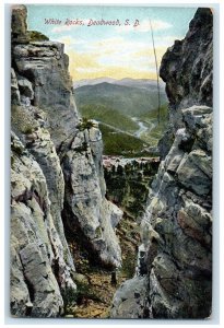 c1910 White Rocks Cliff Exterior Deadwood South Dakota Vintage Antique Postcard