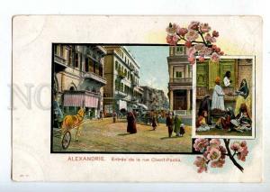 247177 EGYPT ALEXANDRIE Cherif-Pacha street Vintage litho PC