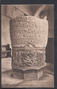 Gloucestershire Postcard - Deerhurst Church, The Font     RS10713