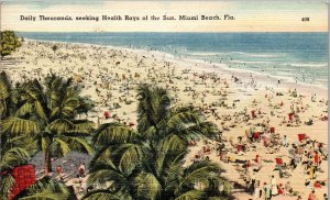 Miami Beach, Florida - Daily Thousands seeking Health Rays of the Sun - c1940