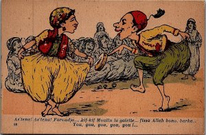 c1925 ALGERIAN TRADITIONAL ATTIRE DANCING ARTIST CHAGNY POSTCARD 26-104 