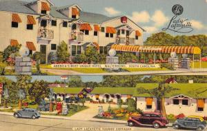 Walterboro South Carolina Lady Lafayette Multiview Linen Antique Postcard K19386