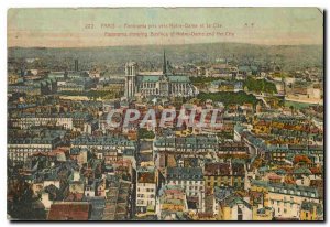 Old Postcard Paris Panorama taken to Our Lady of the City