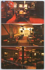 Vintage Modern Hotel Nashua NH Interiors Postcard Plastichrome White Horse