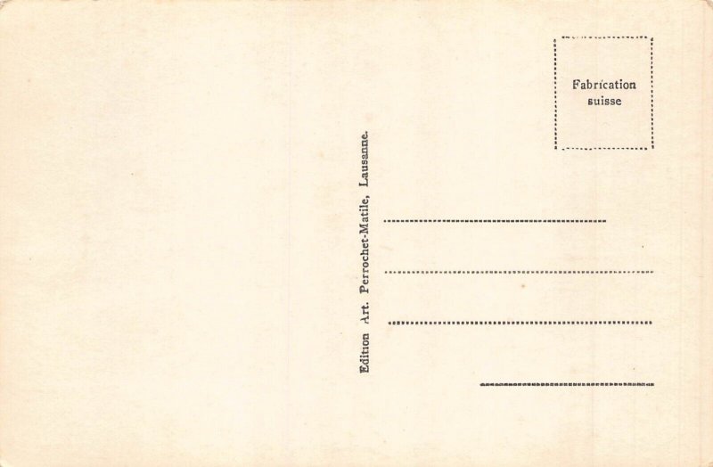 Switzerland Luetschinenschlucht Bridge Cliffs Mountaineer vintage postcard