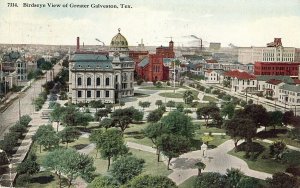 Postcard 1913 Birdseye View of Greater Galveston, TX.      S6