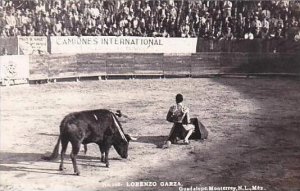 Mexico Monterrey Guadalupe Bull Fight Lorenzo Garza Real Photo RPPC