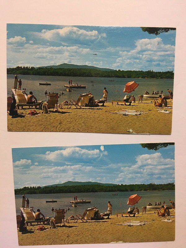 Sandy Beach Scene Woodbound Inn and Cottages Jaffrey New Hampshire NH Postcard