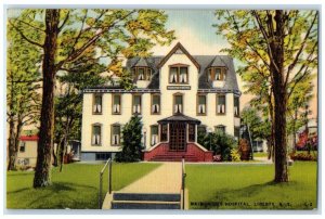 1944 Front View Maimonides Hospital Building Liberty New York NY Posted Postcard