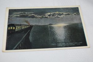 Moonlight on Great Salt Lake Ogden-Luchin Cut-off Postcard