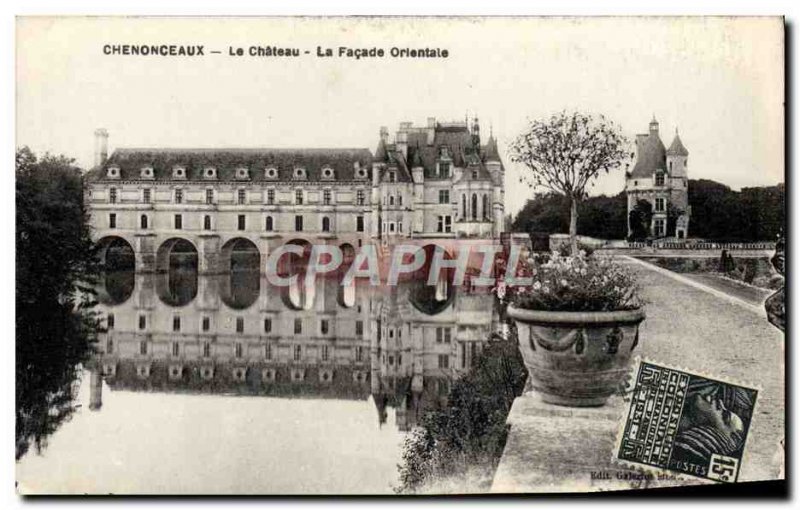 Old Postcard Chenonceaux Chateau La Facade Orlentale