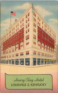 1954 Henry Clay Hotel 3rd & Chestnut Louisville Kentucky Postcard