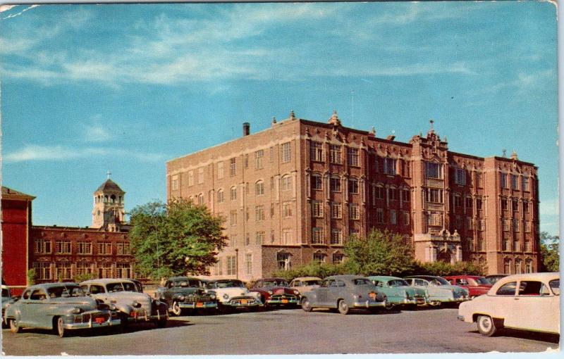 FORT WORTH, TX Texas   SAINT JOSEPH'S HOSPITAL  Cool 40s, 50s Cars  Postcard