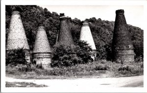 Vintage RPPC Postcard Pottery Works Kilns East Liverpool, Ohio KH12