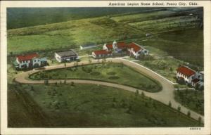 Ponca City OK American Legion Home School Aerial View Postcard