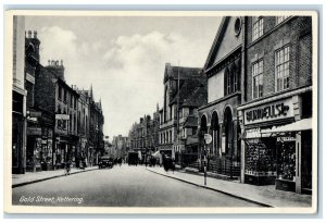 c1930's Kettering Gold Street Business Section England Northamptonshire Postcard