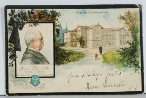 Schloss Friedrirhsruh Furst Bismarrk Mailed 1898 to Berlin Postcard K18