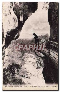 Old Postcard The Gorges du Fier Gorges Entree