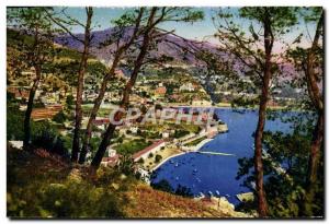 Old Postcard Villefranche Sur Mer Vue Prize Between Pines And Darse