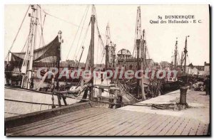 Old Postcard Dunkirk Quai Des Dutch