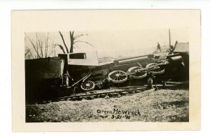 IA - Gladbrook. Green Mt Train Wreck, Rock Island Line, March 21, 1910  RPPC