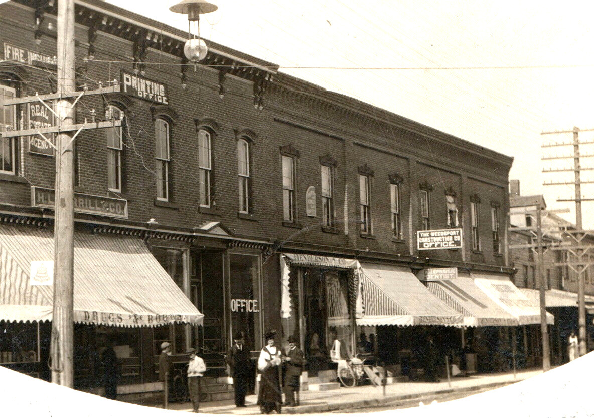 Weedsport NY RPPC Seneca Street Dentist Drug Store Printing Office