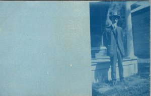 Cyanotype RPPC Gentleman with White Goatee and Suit c1907 Postcard X4