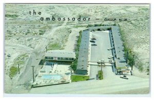 GALLUP, New Mexico NM ~ Route 66  AMBASSADOR MOTEL Roadside 1960s Postcard