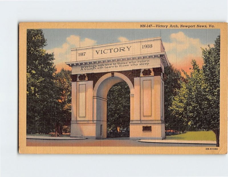 Postcard Victory Arch, Newport News, Virginia