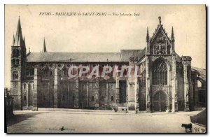 Old Postcard Reims Basilica of St. Remi South Side View