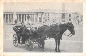 Rome Italy Vatican City St Peters Square Lady in Horse Carriage PC AA56113