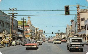 Revolucion Avenue TIJUANA Baja California, Mexico Street Scene Postcard 1960s