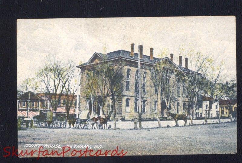 Bethany Missouri Court House Downtown Antique Vintage Postcard MO