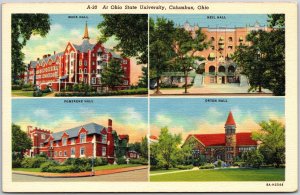Ohio State University Columbus Ohio OH Mack Neil Pomerene Orton Halls Postcard