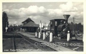 Real Photo -Alaska RR Depot, Fairbanks, AL, Alaska, USA Train Railroad Statio...