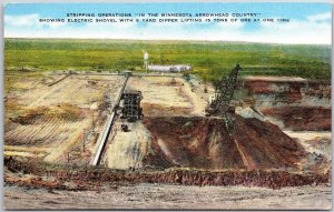 Stripping Operations in Minnesota MN Arrowhead Country Electric Shovel Postcard