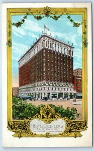 1920 Columbus Ohio OH Vintage Postcard Hotel Deshler Building Exterior Posted