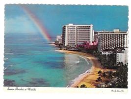 Hawaii Sheraton Waikiki Hotel Rainbow Sunrise 1974 Vtg 4X6 Postcard HI