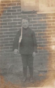 RPPC BOY WITH TOY GUN REAL PHOTO POSTCARD (c. 1910)
