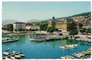 Postcard Switzerland 1965 Neuchatel Harbour Port Boats