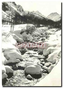 Modern Postcard Stream in winter Barn