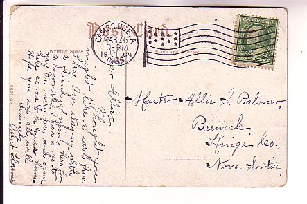 High and Latin School, Cambridge Massachusetts,Used 1909 Flag Cancel