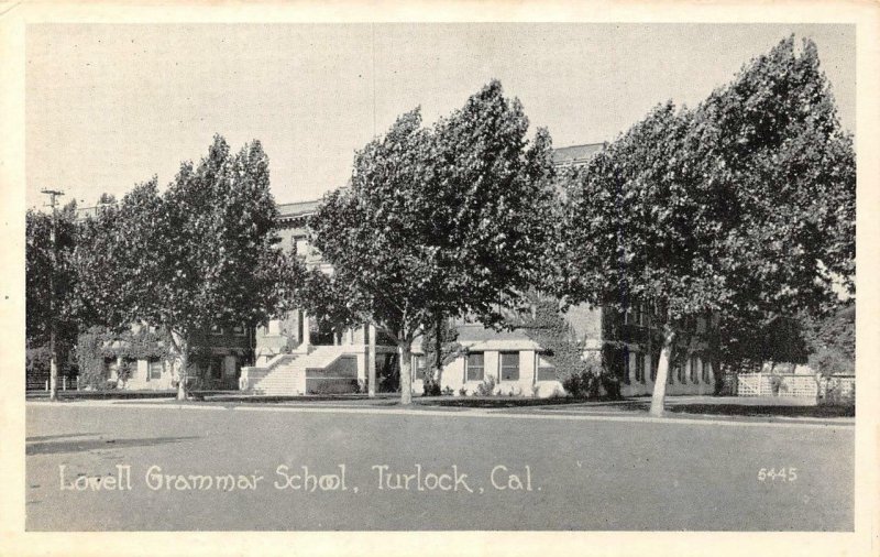 Lowell Grammar School, Turlock, California ca 1920s Vintage Postcard