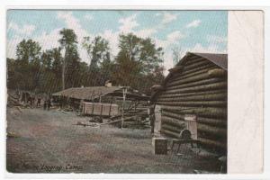 Logging Camp Maine 1910c postcard