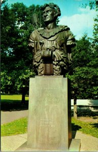 Tecumseh USS Delaware Annapolis Maryland MD Figurehead Bust Chrome Postcard A8