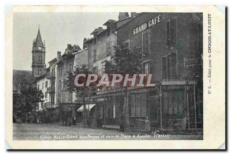 Old Postcard Notre Dame Church and the Snows Corner Square Aurillac Cantal